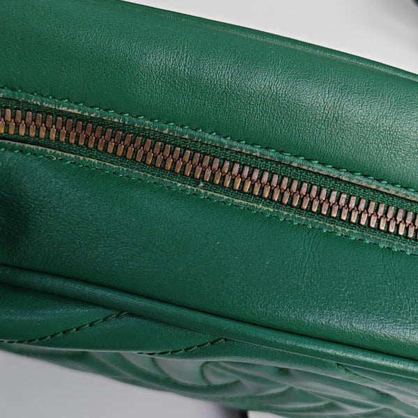 GG Marmont Small Quilted Calfskin Green