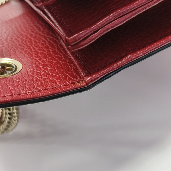 Interlocking G Small Calfskin Red