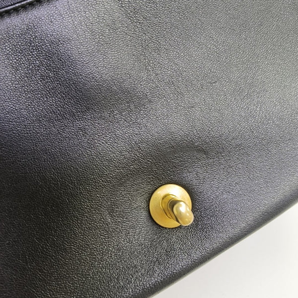 Quilted Lambskin Shoulder Bag Black