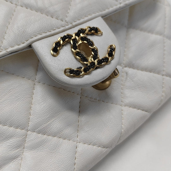 CLASSIC FLAP Mini Quilted Lambskin White