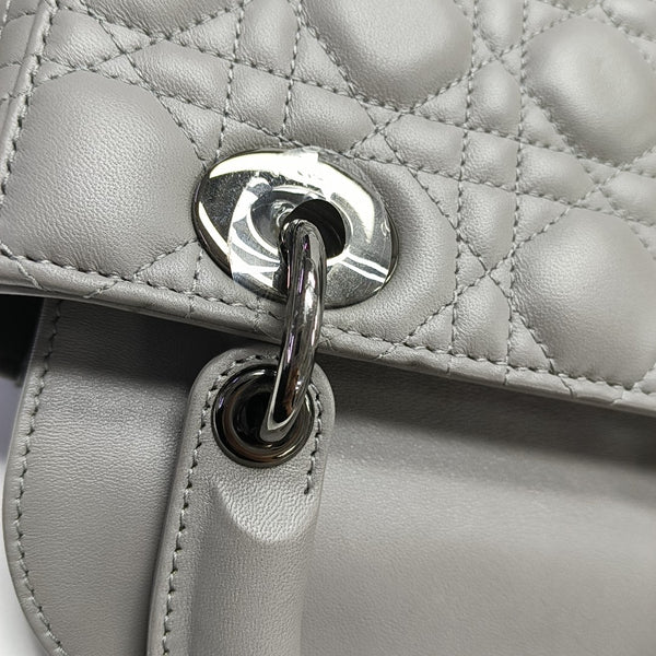 Lady Dior Small Cannage Lambskin Gray