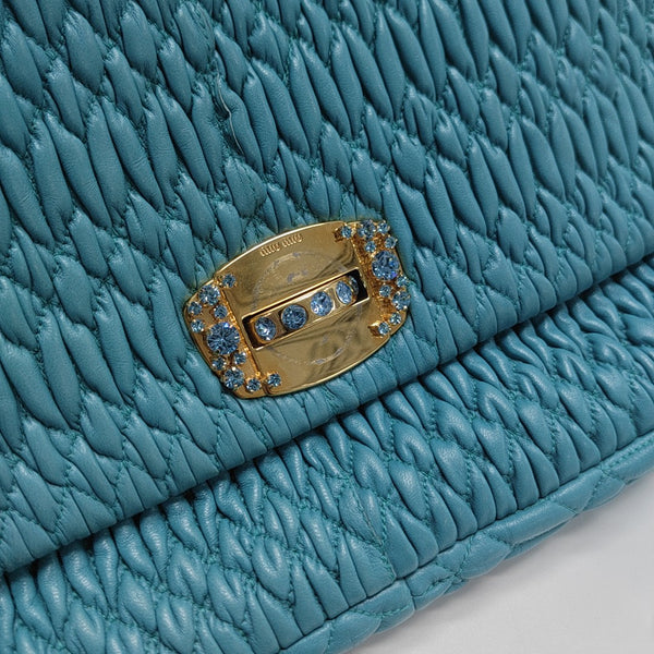 Crystal Quilted Lambskin Blue