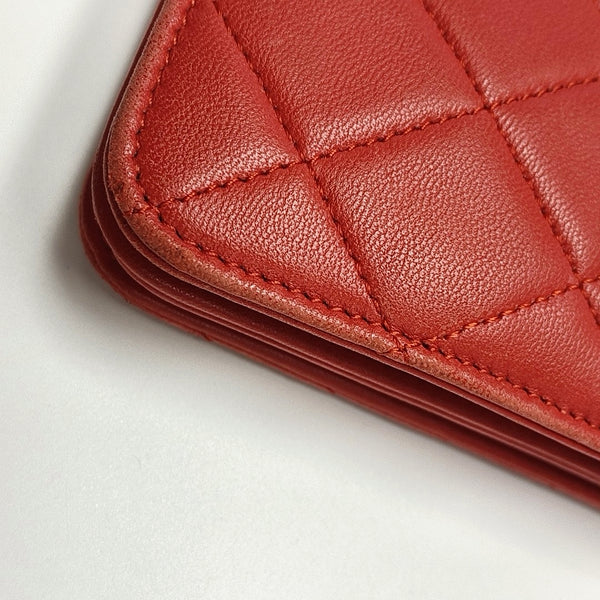 WOC Quilted Lambskin Red