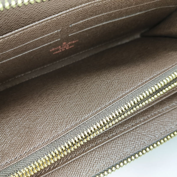 ZIPPY Damier Ebene Coated Canvas Brown Wallet
