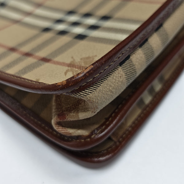 Coated Canvas Shoulder Bag Brown