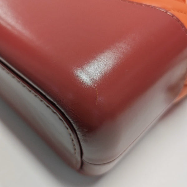 GABRIELLE Medium Chevron Calfskin Orange