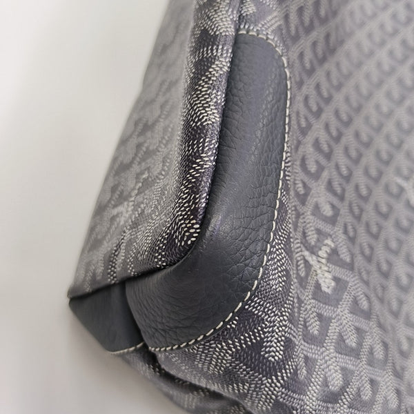 Coated Canvas Shoulder Bag Blue