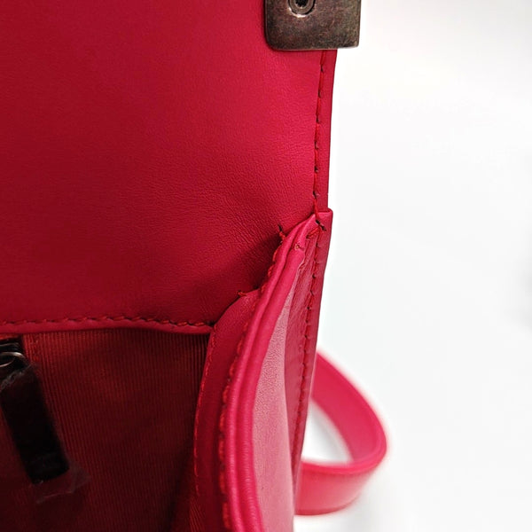 BOY CHANEL Maxi Quilted Patent Leather Red