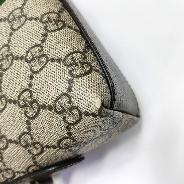 Ophidia Small Monogram Coated Canvas Beige