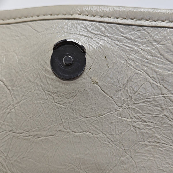 NIKI Small Chevron Calfskin White
