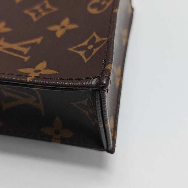 SAC PLAT Mini Monogram Coated Canvas Brown