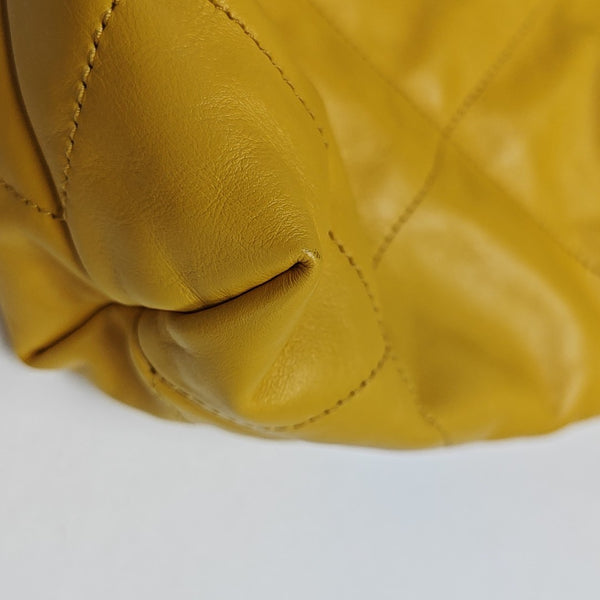CHANEL 22 Small Quilted Calfskin Yellow