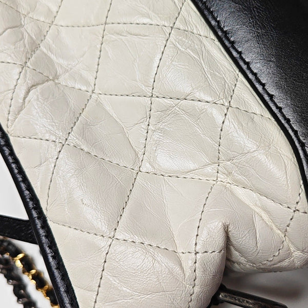 GABRIELLE Small Quilted Calfskin White