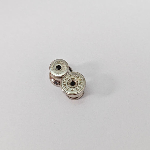 Pop H Metal Silver Stud Earrings