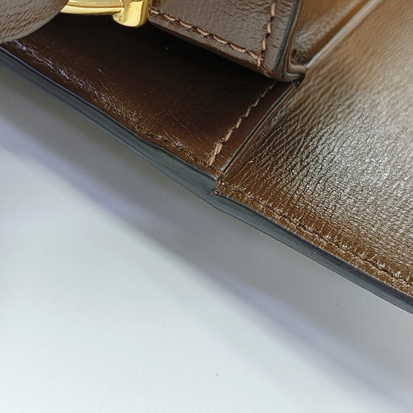 Horsebit 1955 Medium Monogram Coated Canvas Beige