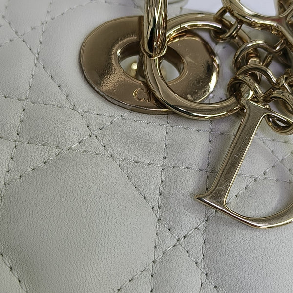 Lady Dior Small Cannage Lambskin White