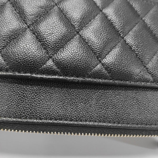 BOY CHANEL Mini Quilted Grained Calfskin Black