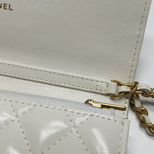 Quilted Calfskin Shoulder Bag White