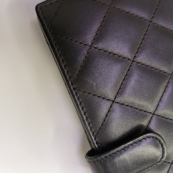 CAMBON Quilted Calfskin Black Wallet