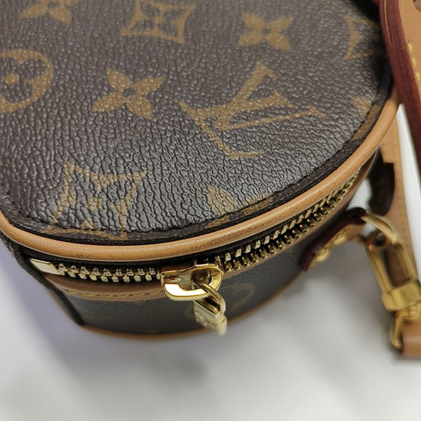 BOITE CHAPEAU Mini Monogram Coated Canvas Brown