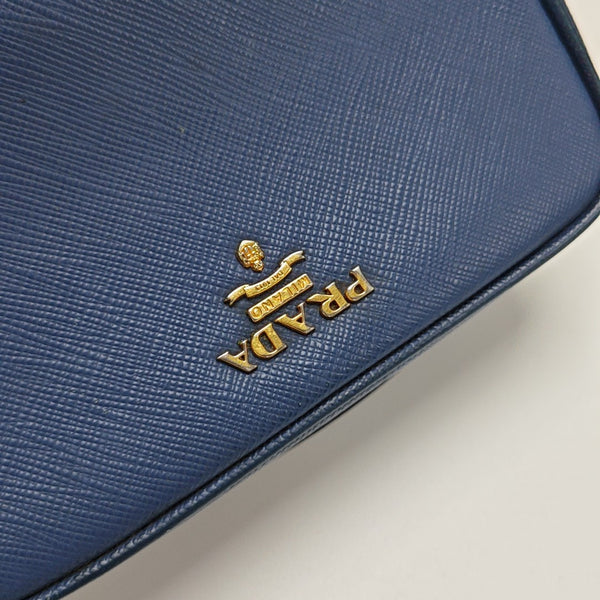 Saffiano Calfskin Shoulder Bag Blue