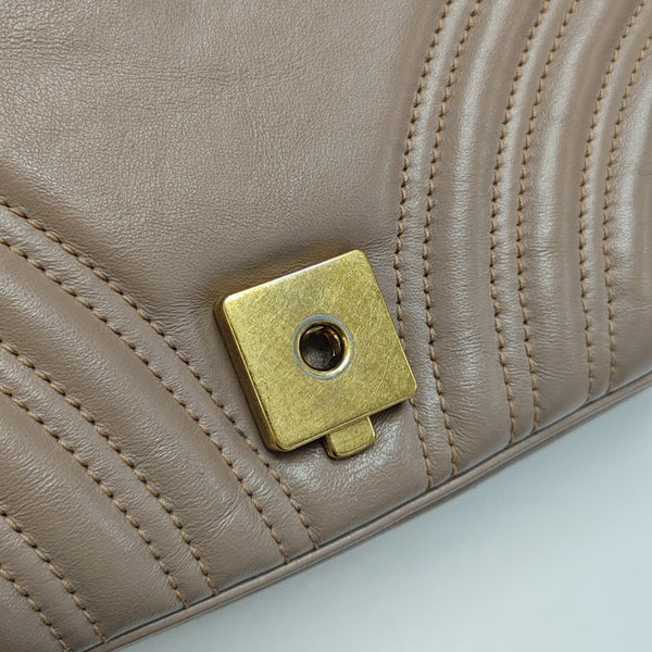GG Marmont Medium Quilted Calfskin Beige