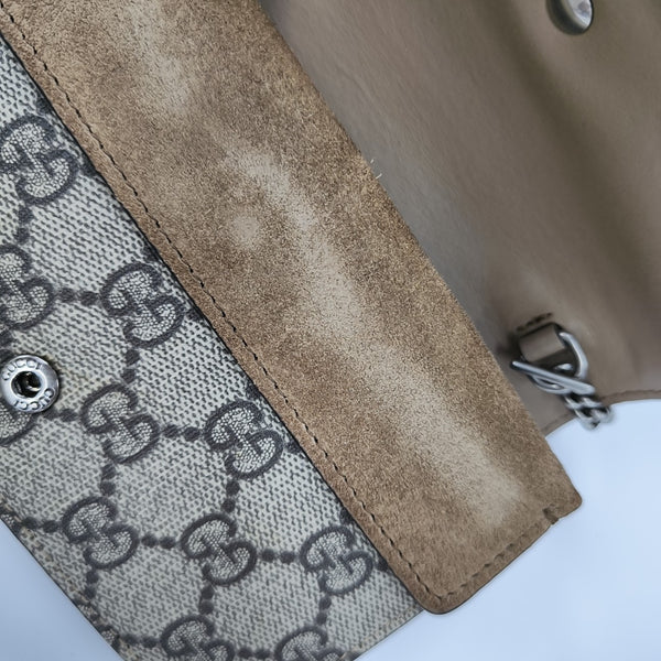 Dionysus Super Mini Monogram Coated Canvas Beige