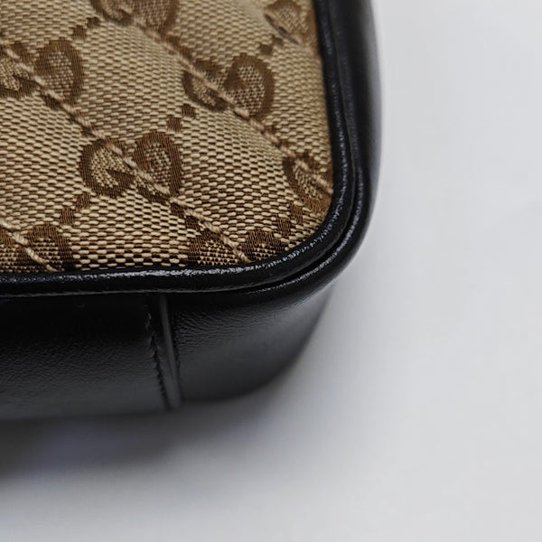 GG Marmont Small Quilted Canvas Brown