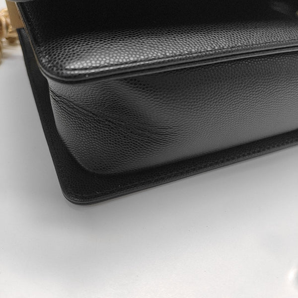 BOY CHANEL Medium Quilted Grained Calfskin Black