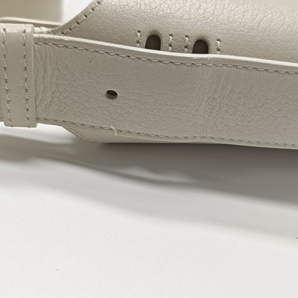 Cannage Calfskin Shoulder Bag Small White