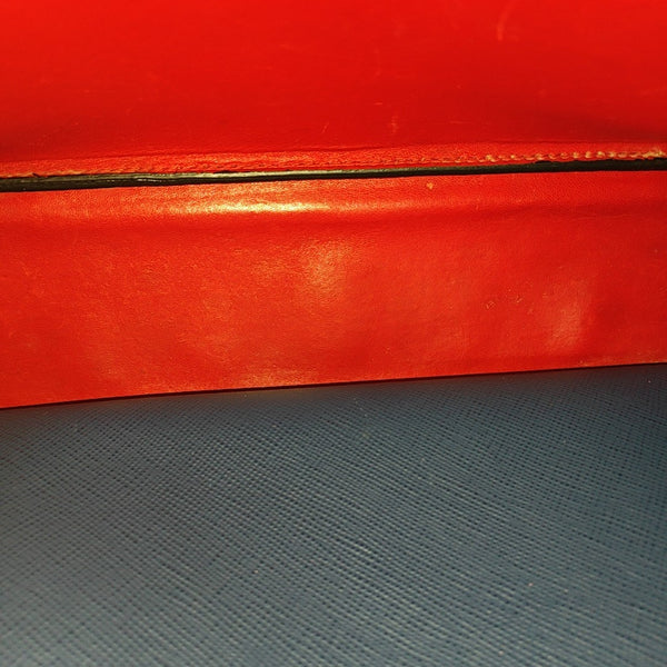 Double Large Saffiano Calfskin Blue