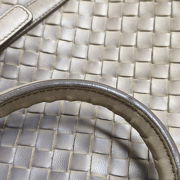 Lambskin Top Handle Bag Brown