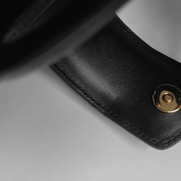 Jolie Top Handle Mini Cannage Lambskin Black