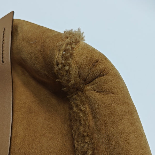 Sheepskin Top Handle Bag Brown