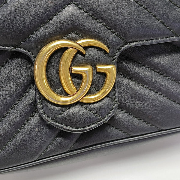 GG Marmont Mini Quilted Calfskin Black