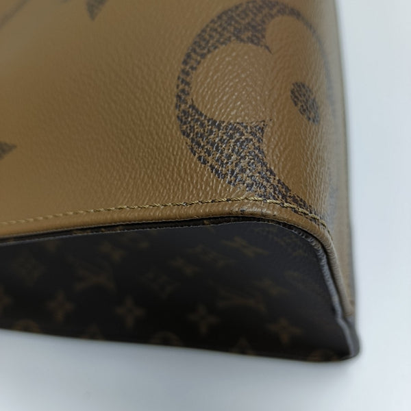 Authenticated pre-owned ONTHEGO MM Monogram Coated Canvas Brown - Tote Bag at Looply