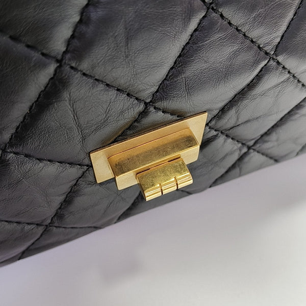 2.55 Maxi Quilted Calfskin Black