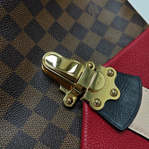 CLAPTON Damier Ebene Coated Canvas Brown