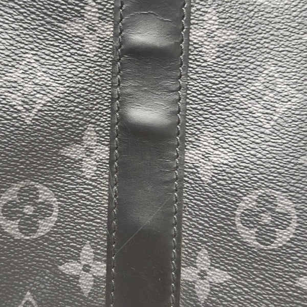 KEEPALL 55 Monogram Coated Canvas Black