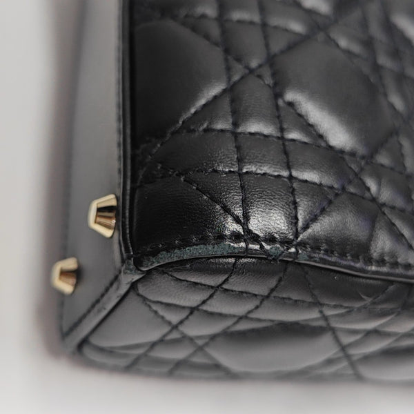 Lady Dior Mini Cannage Lambskin Black