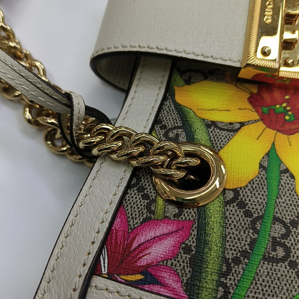 Padlock Small Monogram Coated Canvas Beige