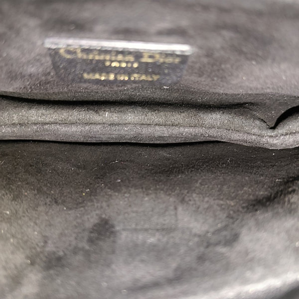 Cannage Calfskin Shoulder Bag Black