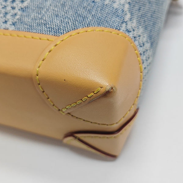 STEAMER Extra Small Damier Fabric Blue