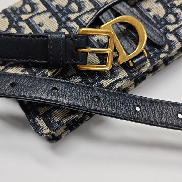 Saddle Mini Oblique Canvas Blue