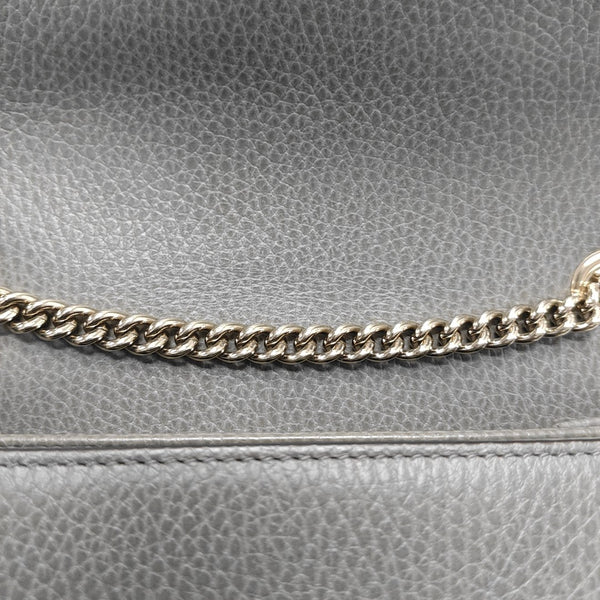 Interlocking G Small Calfskin Gray