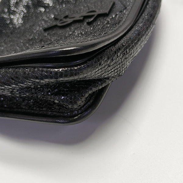 Chevron Leather Shoulder Bag Mini Black