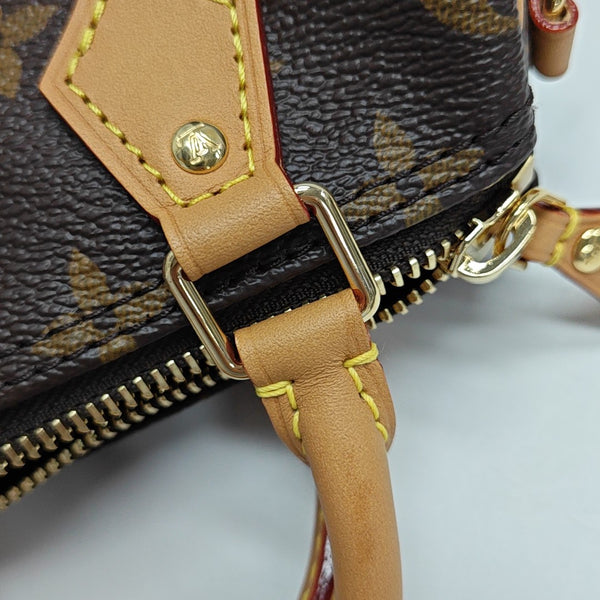 SPEEDY Nano Monogram Coated Canvas Brown