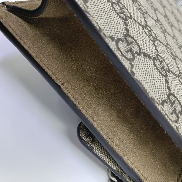 Dionysus Mini Monogram Coated Canvas Beige