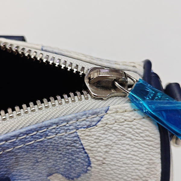 KEEPALL Nano Monogram Coated Canvas Blue