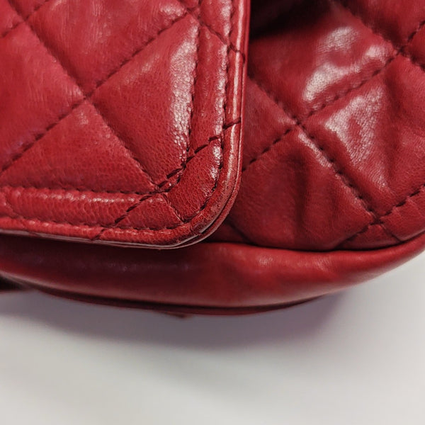 Quilted Calfskin Shoulder Bag Red